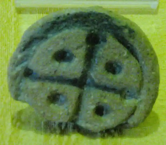 Cross with four dots engraved on a stamp seal in Ephesus Izmir